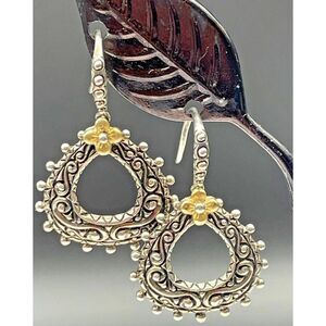 Barbara Bixby Sterling Silver & 18K Gold Accents Dangle Earrings 8.29g